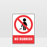 Custom Sign,Prohibition No Rubbish Sign